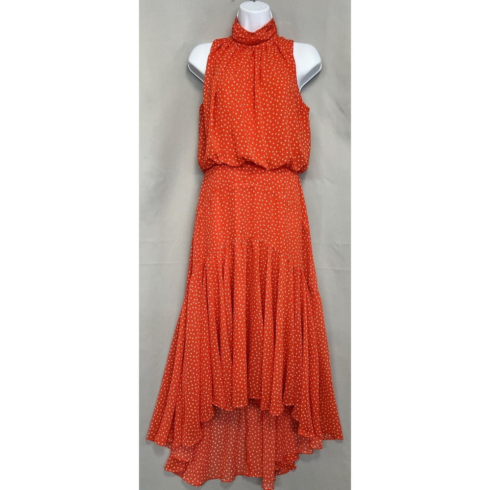 Taylor Women's Sleeveless Halter Neck Smocked Fit and Flare‎ Midi Dress Size 4 - Picture 5 of 15